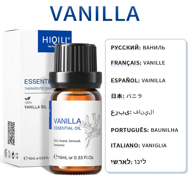 HIQILI Best Essential Oils ,100% Pure Nature for Aromatherapy | Humidifier, Massage,Diffuser, Skin & Hair Care,Perfume DIY-10ML