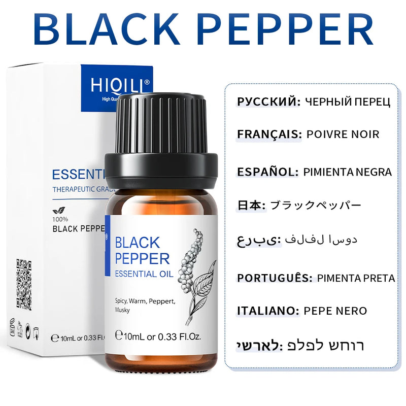 HIQILI Best Essential Oils ,100% Pure Nature for Aromatherapy | Humidifier, Massage,Diffuser, Skin & Hair Care,Perfume DIY-10ML