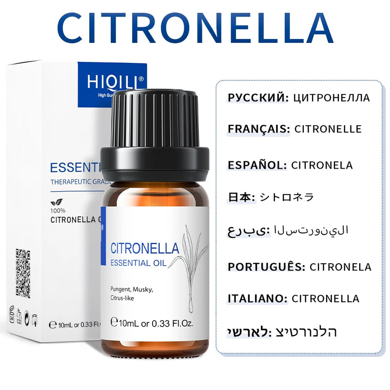 HIQILI Best Essential Oils ,100% Pure Nature for Aromatherapy | Humidifier, Massage,Diffuser, Skin & Hair Care,Perfume DIY-10ML