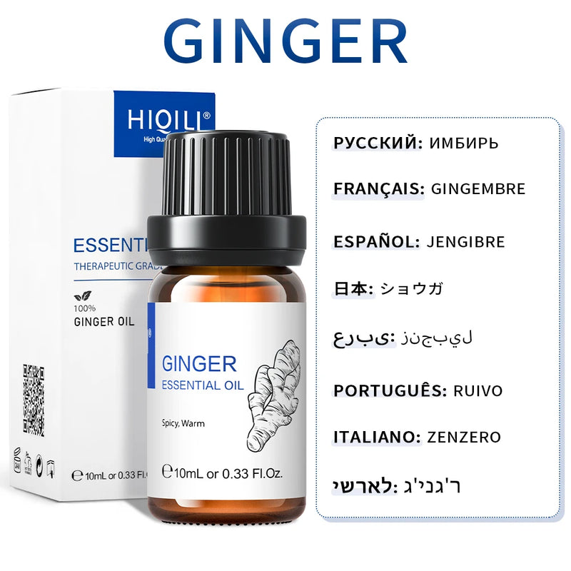 HIQILI Best Essential Oils ,100% Pure Nature for Aromatherapy | Humidifier, Massage,Diffuser, Skin & Hair Care,Perfume DIY-10ML