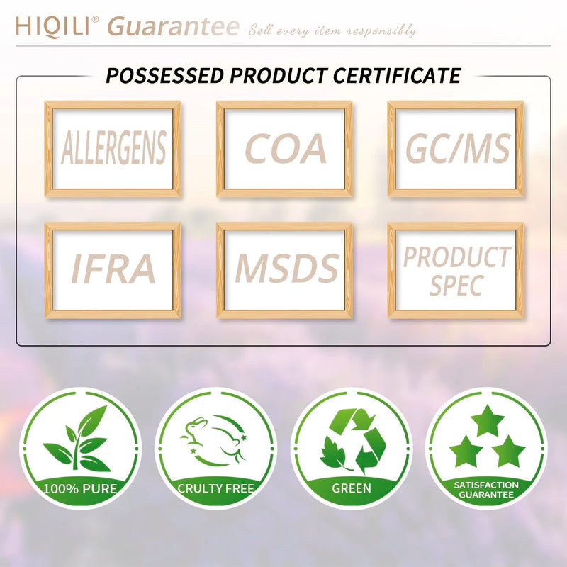 HIQILI Best Essential Oils ,100% Pure Nature for Aromatherapy | Humidifier, Massage,Diffuser, Skin & Hair Care,Perfume DIY-10ML
