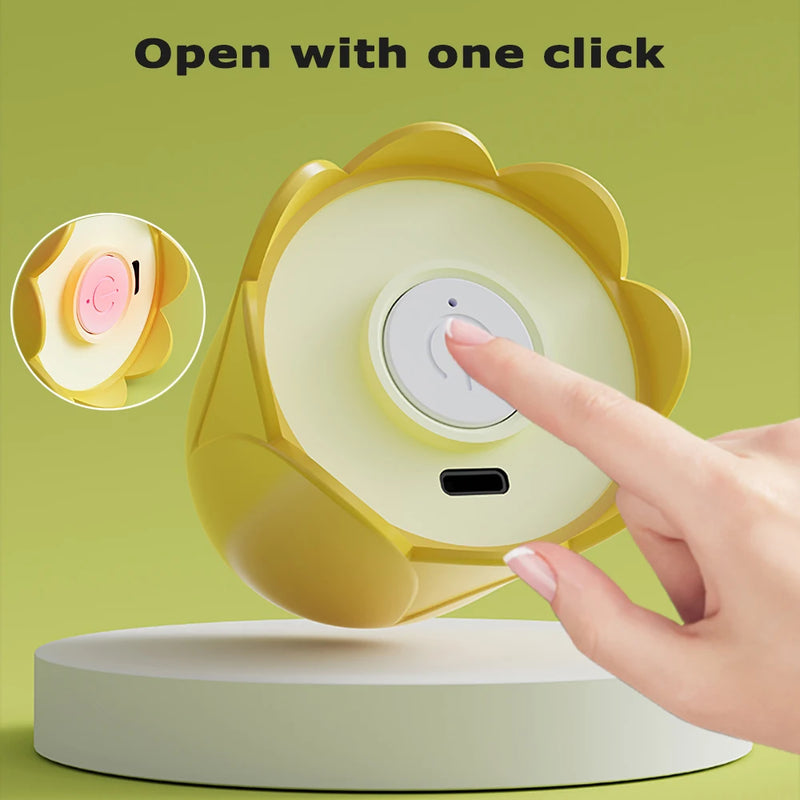 Interactive Cat Toys USB Electric Intelligent Rolling Ball Toy Cats Pet Silicone Automatic Rotate Mouse Tail Kitten Teaser Stick