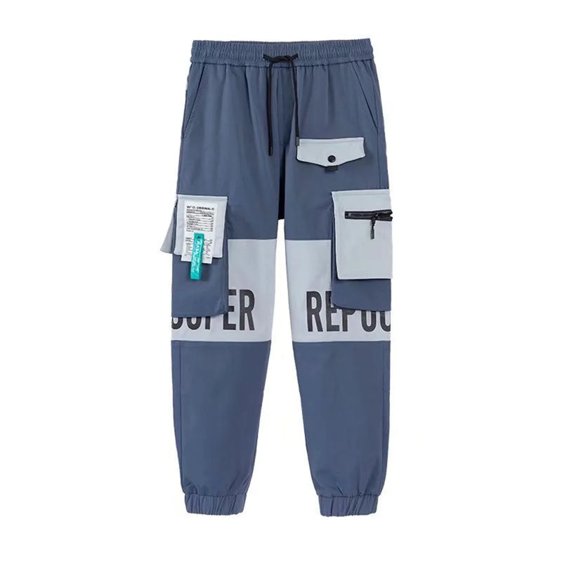 Outdoor Casual Pants Men's wear-resistant loose-fitting straight-leg multi-pocket overalls men's student hip hop trousers men