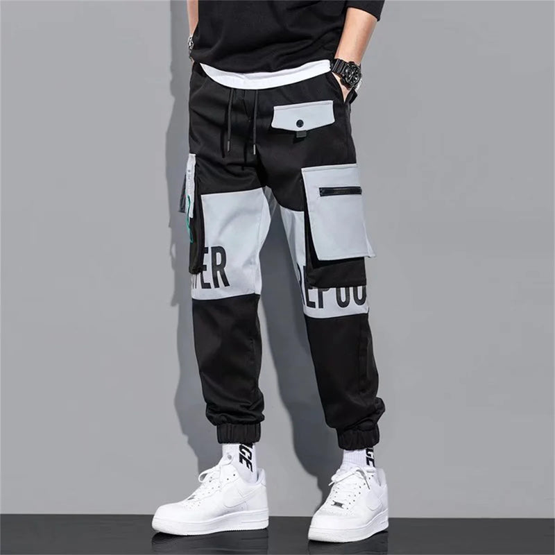 Outdoor Casual Pants Men's wear-resistant loose-fitting straight-leg multi-pocket overalls men's student hip hop trousers men