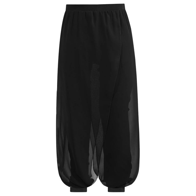 Chiffon Overlay Pants Yoga Pants Loose Wide Leg Pants Modern Classical Dance Pants For Kids Girls Fitness Training Bloomers