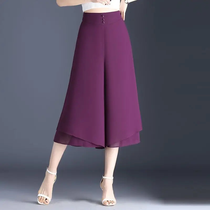 Chiffon Pants For Women Korean Fashion Autumn Elastic Original Xxl Slacks Y2k Streetwear 90s G New In Woman Trousers Wide Leg