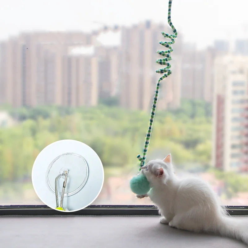 Interactive Cat Hanging  Simulation Cat  Funny Self-hey Interactive  for Kitten Playing Teaser Wand Toy Cat with bell