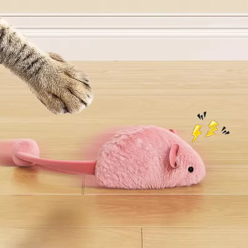 Interactive Plush Mouse Cat Toys Simulation Mice Kitten Self-Playing Plush Toys Indoor Pet Cats Chew Toy