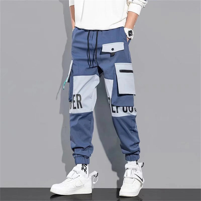 Outdoor Casual Pants Men's wear-resistant loose-fitting straight-leg multi-pocket overalls men's student hip hop trousers men