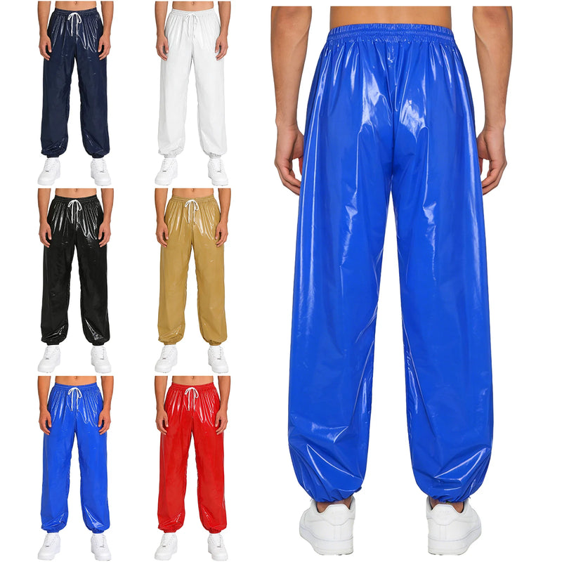 Mens Waterproof Jogging Pants Drawstring Waistband Trousers Pants for Dance Workout Quick-drying Beach Cycling Wear Long Pants